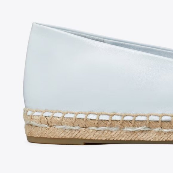 Tory Burch $228 Ines Espadrille Flats Pale Icy Blue Leather 9.5 10 - Picture 7 of 8